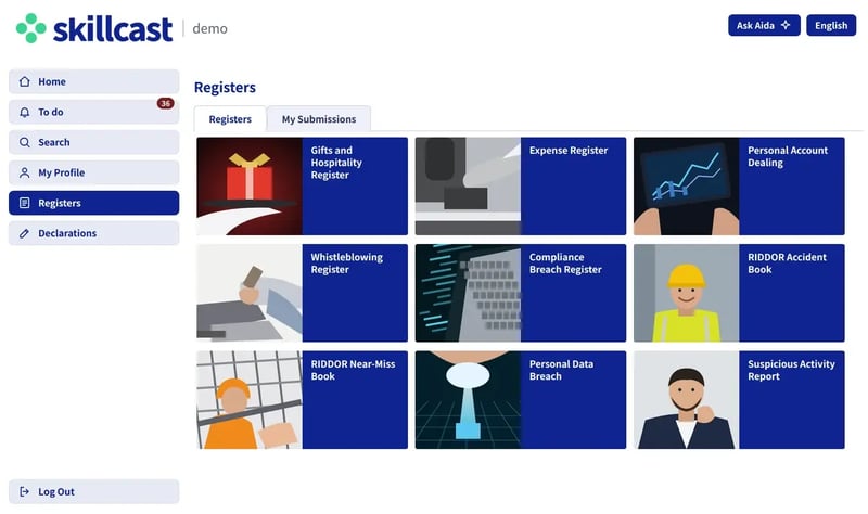 Compliance Registers Homepage