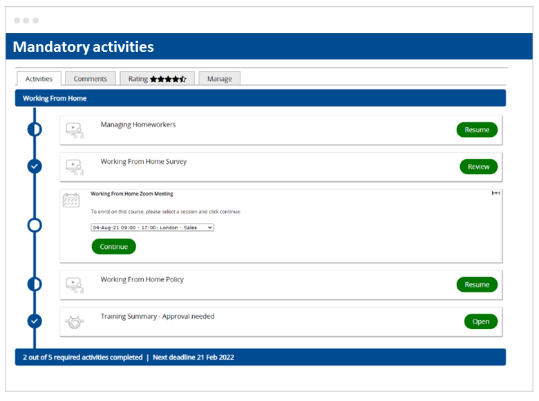 Skillcast EMS Mandatory Activities
