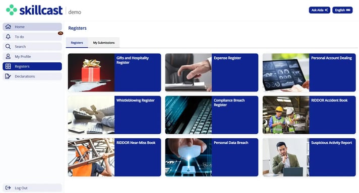 Registers Homepage