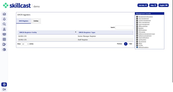 SMCR Registers Home